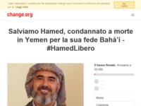 Salviamo Hamed, condannato a morte in Yemen per la sua fede Bahá’í - #HamedLibero