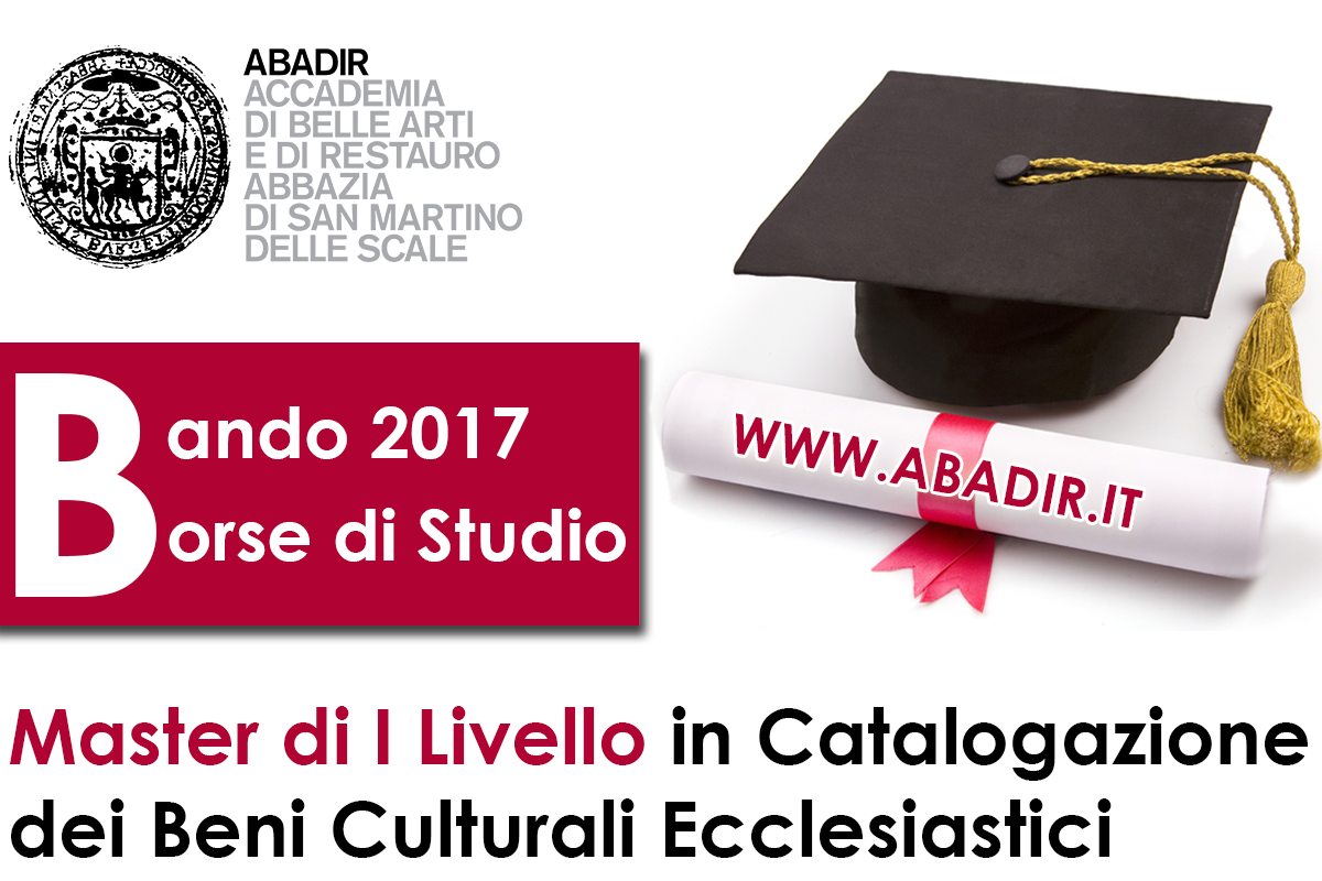 ABADIR | Borse di Studio 2017 per Master Universitario di I Livello in Catalogazione dei Beni Culturali Ecclesiastici